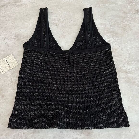 Free People Lurex Solid Rib Brami in Black Combo - Picture 4 of 6